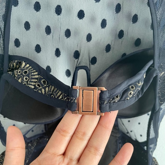 Gold Embroidered Tulle One-piece Swimsuit - Picture 12 of 15